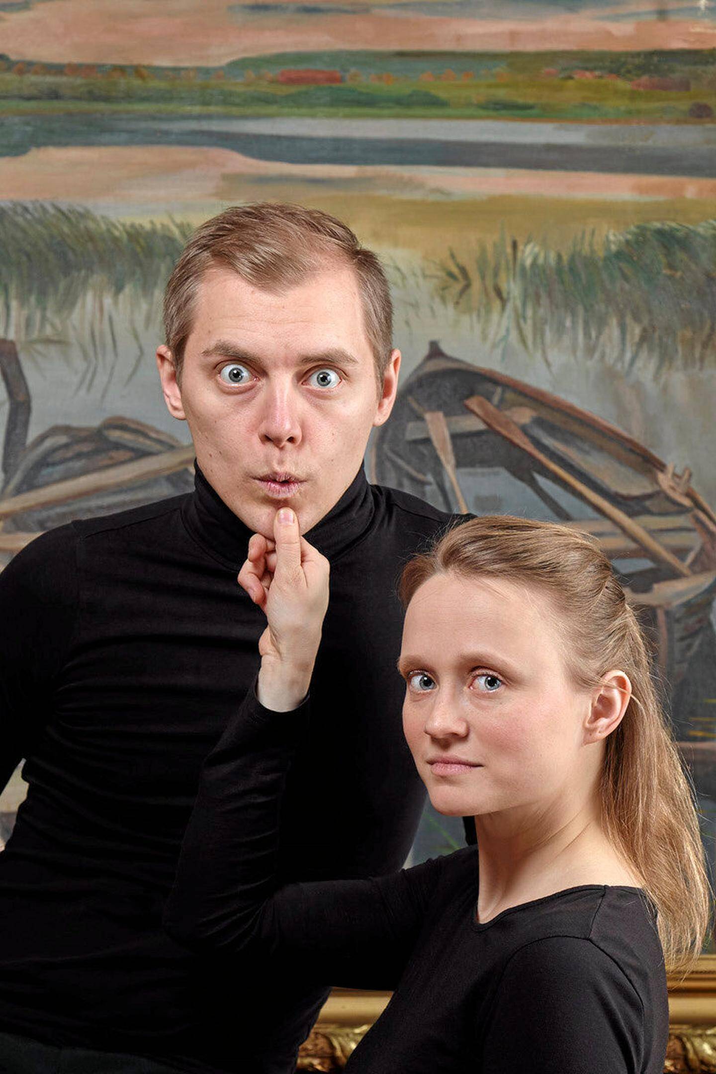 Kuvassa näyttelijät Ella Mettänen ja Eero Ojala